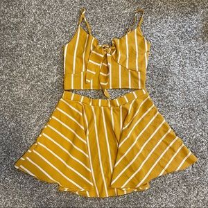 Yellow top and skirt set